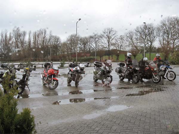 Motorcycle Riding In The Rain And Wind