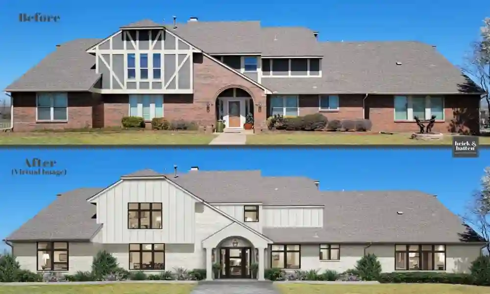 Before and After Limewash Brick